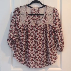 Rewind XS Magenta & Cream Floral Blouse